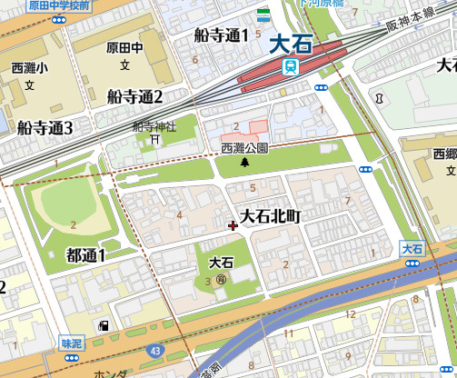 神戸市灘区大石北町　新築戸建の地図