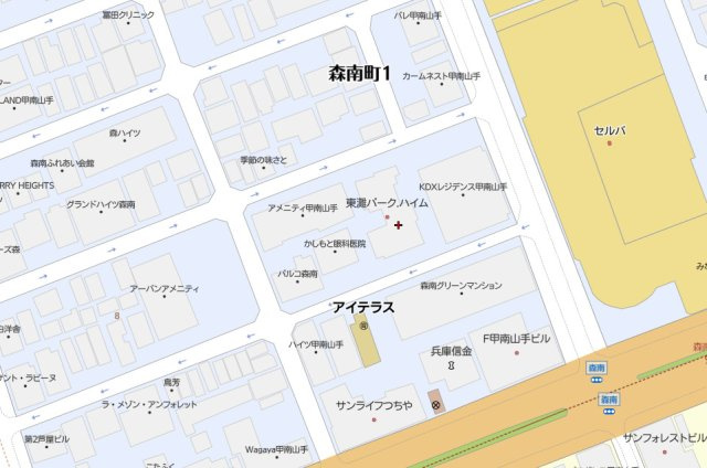 東灘パークハイムの地図