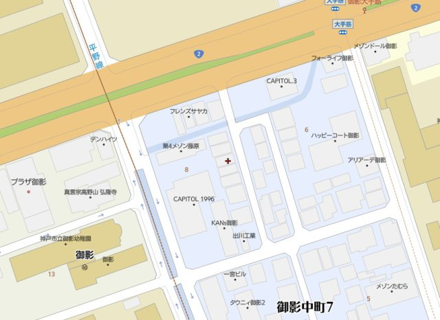 神戸市東灘区御影中町7丁目　中古戸建の地図