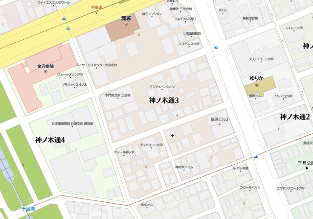 神戸市灘区神ノ木通3丁目　新築戸建　2号棟の地図
