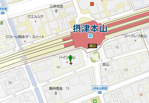 ハイツ本山の地図