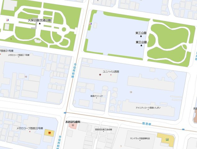 ユニハイム西宮の地図