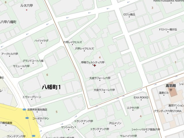甲南ヴェルシティ六甲の地図