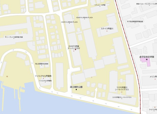 カネボウ芦屋アーバンプラザの地図