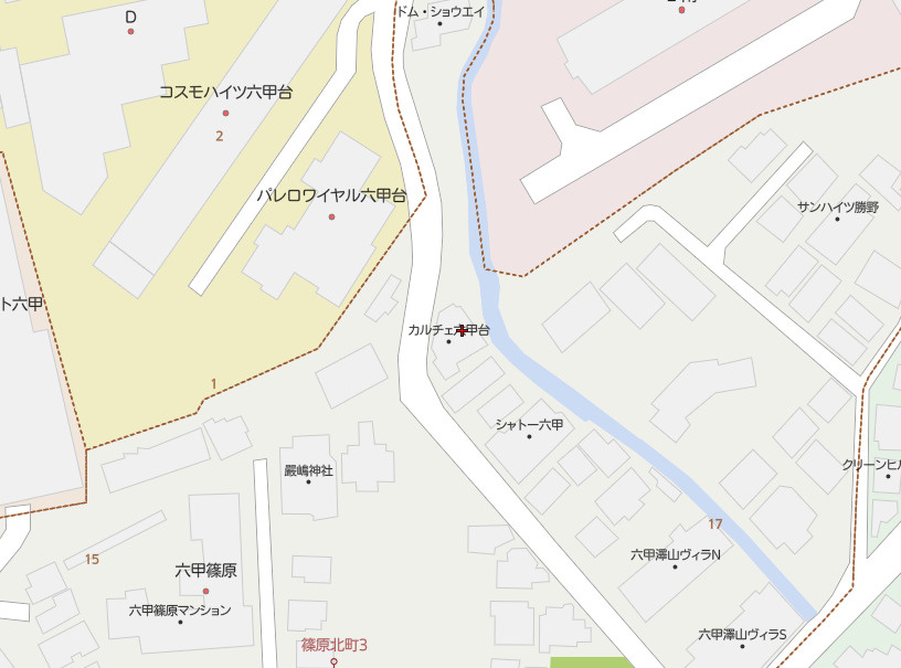 カルチェ六甲台の地図