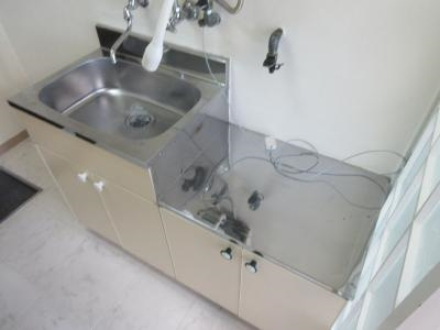 御池ハイツのキッチン|２口ガスコンロ設置可