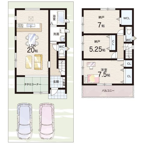 現地説明会開催　京田辺市草内八田　第1期　新築一戸建ての間取り|1区画