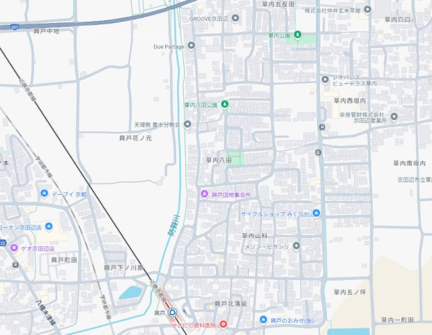 現地説明会開催　京田辺市草内八田　第1期　新築一戸建ての地図