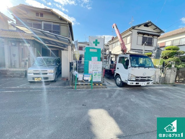 京田辺市草内八田　第1期　新築一戸建ての外観|周辺は落ち着いた街並みの住宅地！子育てがしやすい住環境です！まだ未完成ですが、現地でしかわからない事もございます。是非一度ご覧ください。