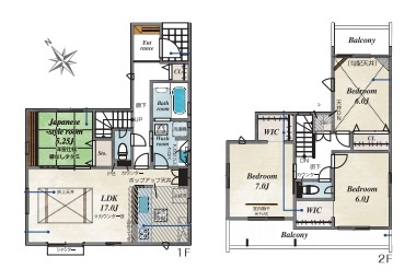 さいたま市見沼区深作3丁目　新築一戸建て　ブルーミングガーデン　01の間取り|さいたま市見沼区深作3丁目　新築一戸建て　ブルーミングガーデン　01、4LDK、土地面積142.57m2、建物面積104.33m2