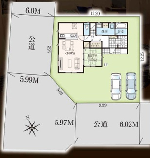 【区画図】 | 小山市犬塚3期 | 全1棟　人気の角地♪