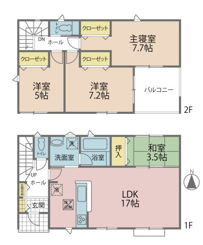 出雲市小山町　新築戸建て　1棟限定の間取り