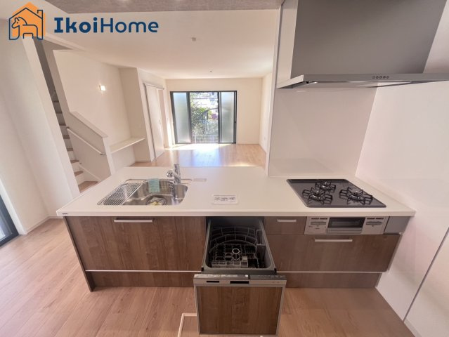 明石市朝霧山手町　新築戸建　全2棟　1号地のキッチン|【ホームページに現地動画掲載中】●年中無休：当日予約可●便利な食洗器付きのキッチンになります。