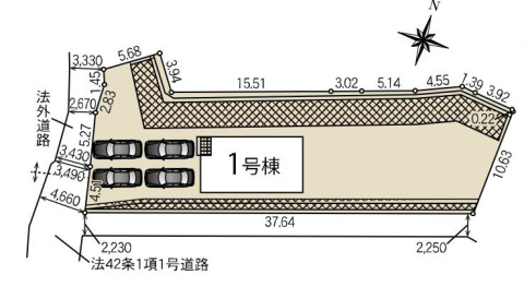 【区画図】 | 区画図は、土地の形状、境界、道路との関係を詳細に示す図面土地の正確な位置、面積、形状を把握し購入や建築計画の判断に不可欠です。区画整理や開発状況も示され、将来的な土地利用のイメージを掴む上でも重要。