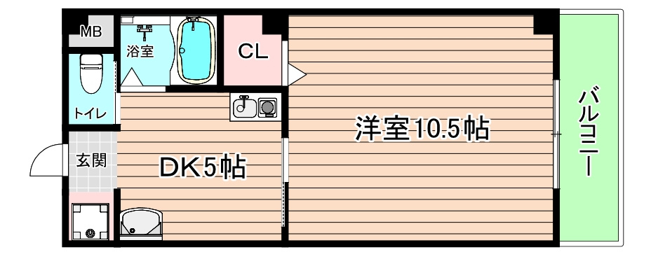 大阪市城東区関目５丁目の賃貸マンションの間取り