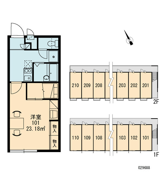 レオパレスラルーチェⅡの区画図