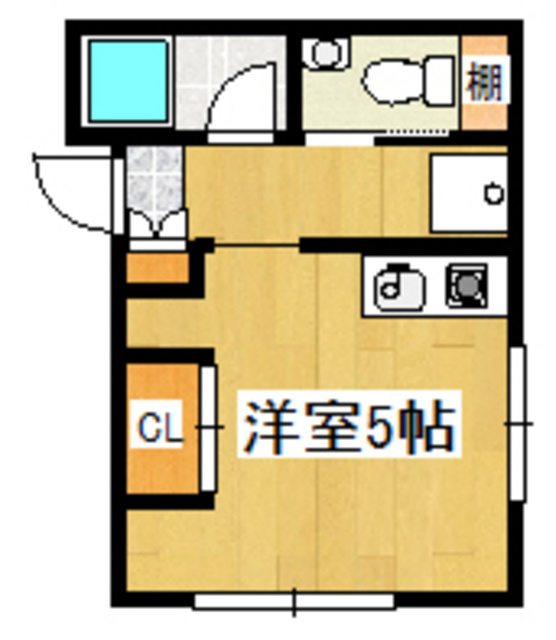 東小岩ハイツの間取り|室内洗濯機置き場があるお部屋です。