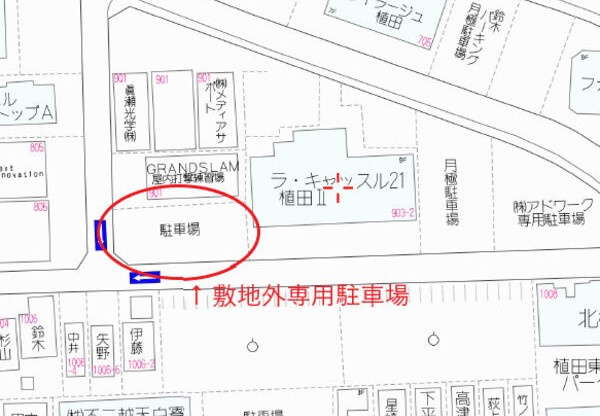 ラ・キャッスル２１植田２の区画図