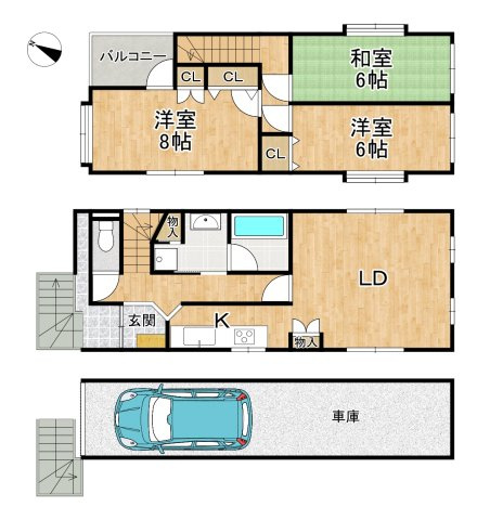 【間取り】 | 一戸建　山科区西野山桜ノ馬場町
