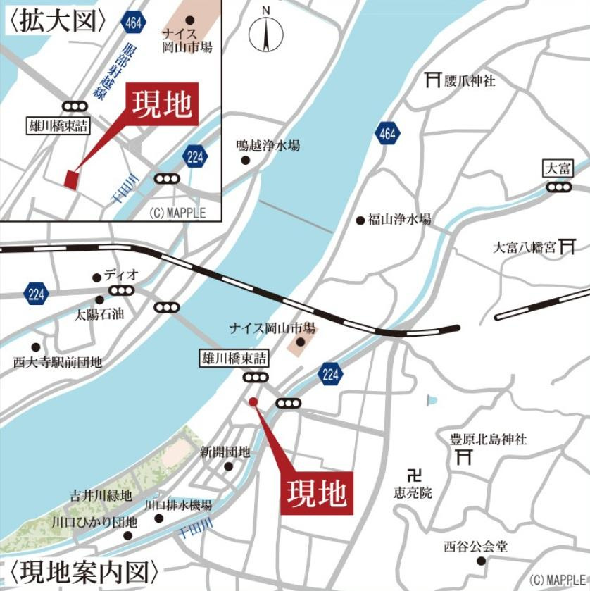 リーブルガーデン　岡山市東区西大寺射越(第2)【仲介手数料無料】の地図