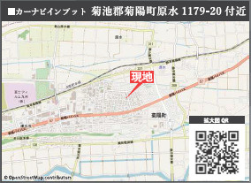 仲介手数料不要　KEIAIスターGRACE菊池郡菊陽町５期【菊陽中部小・菊陽中】の地図|カーナビ➡菊池郡菊陽町原水1179-20