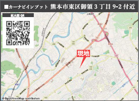 仲介手数料不要　KEIAIスターGRACE東区御領１期【託麻西小・東部中】の地図|カーナビ➡東区御領3丁目9-2付近