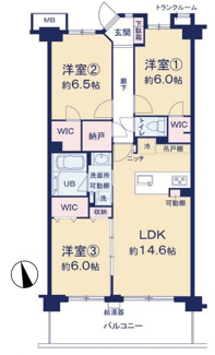 【間取り】 | ラヴィラ府中多摩川　仲介手数料半額 | ３LDK