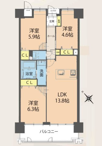 ローレルコートアネスト光南の間取り