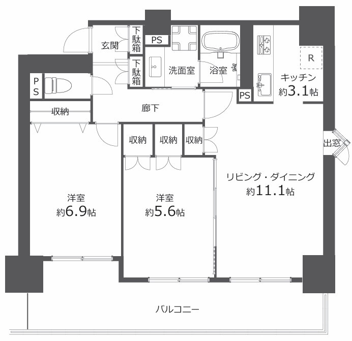 ヴェルアージュ亀有の間取り