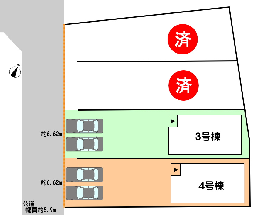 碧南市入船町の前面道路含む現地写真|前面道路　北西向き