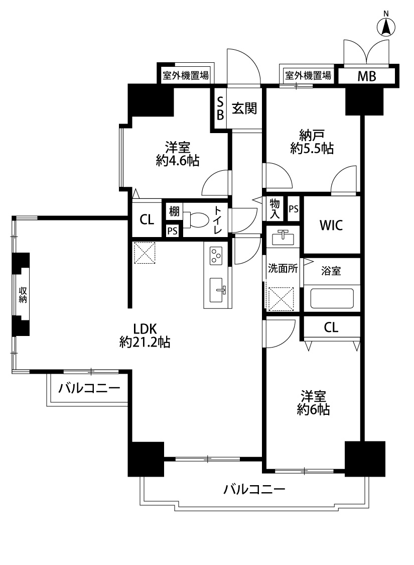 ライオンズマンション城東緑橋の間取り