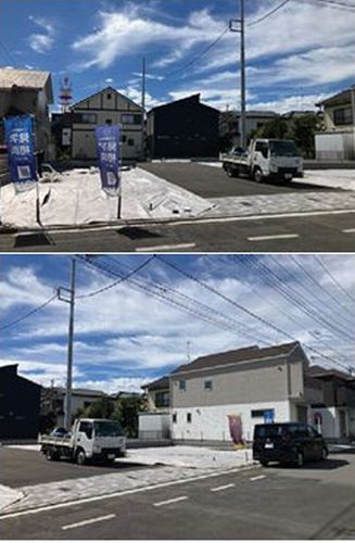 【仲介手数料０円】相模原市中央区中央3丁目　新築一戸建て　全5区画　の前面道路含む現地写真|【仲介手数料０円】相模原市中央区中央3丁目　　新築一戸建て　全３棟