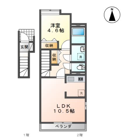 リバーサイド下小路Ⅱの間取り