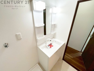 化粧品や洗顔料、歯ブラシなどの必需品をまとめて置ける収納スペースがあり、使用するたびに取り出す手間が省けます。また、水回りのため、濡れても大丈夫な素材が使用されており、お手入れが簡単です。