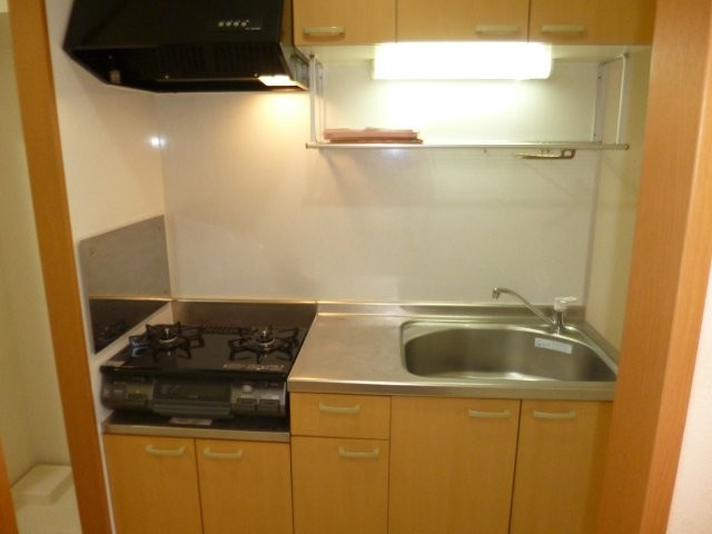 ＪＲＢハイツ倉敷駅前のキッチン|２口ガスコンロ付き