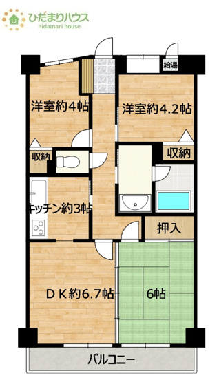 【間取り】 | サンレイ土浦 | ｢隠したい」奥様にうれしい独立キッチン。臭いが広がらない点もＧＯＯＤ☆彡
