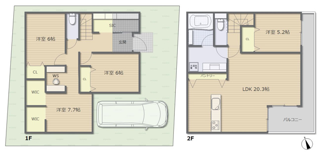 【参考プラン】 | 練馬区向山１丁目　売地　B区画 | 【B区画参考プラン】建物面積113.24ｍ2・WSありプラン