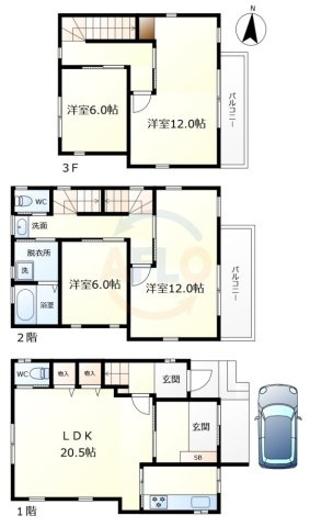 西成区北津守1丁目貸家の間取り|西成区北津守1丁目貸家　間取り