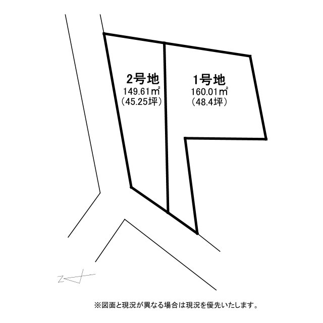 栗東市綣7丁目2号地　売土地の土地図