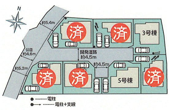 あきる野市引田　新築戸建全7棟の区画図