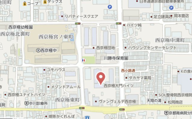 西京極大門ハイツ　6階の地図