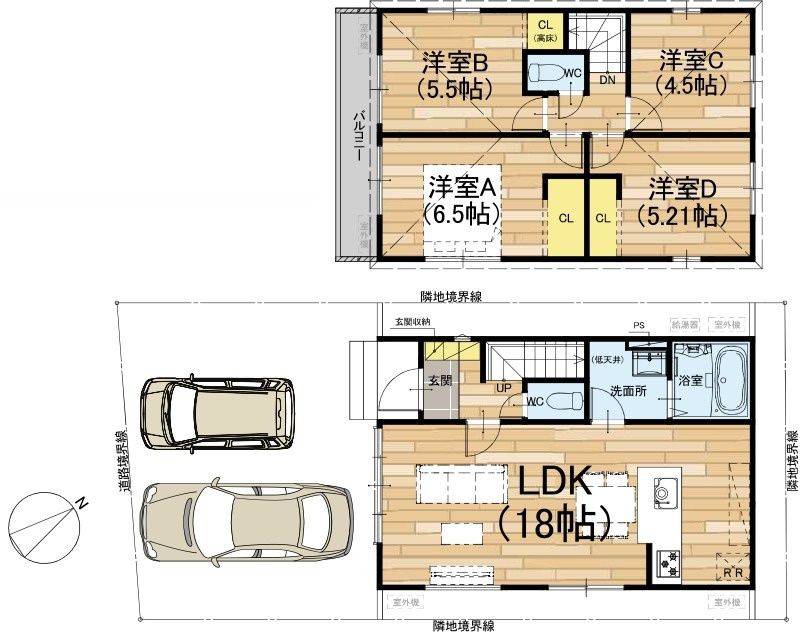 草津市平井6丁目1号棟　新築戸建て