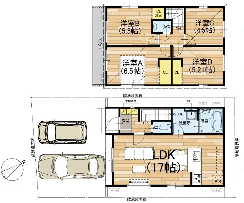 草津市平井6丁目2号棟　新築戸建て