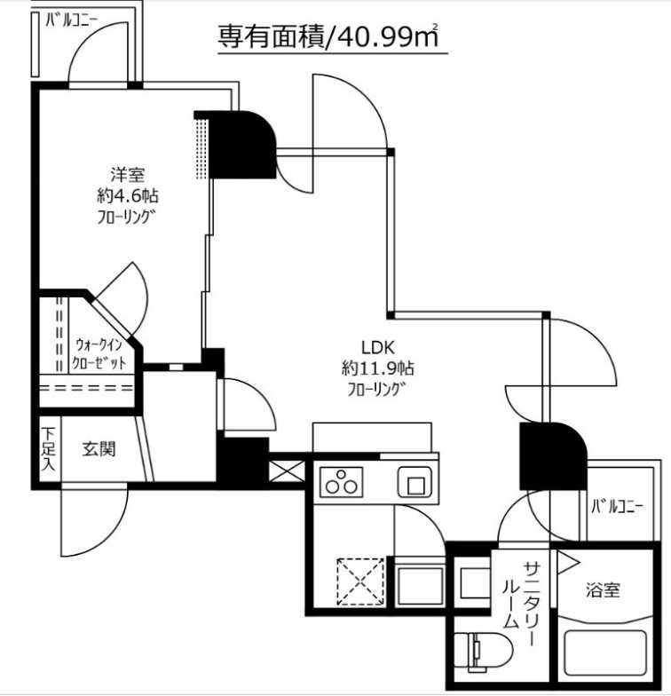 GRAND駒沢公園　ウォークインクローゼット　角部屋　オートロックの間取り