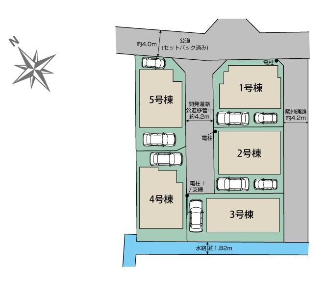 茅ヶ崎市円蔵2期　新築戸建　全5棟5号棟の区画図