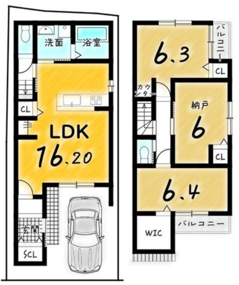 【間取り】 | K41200-待鳳