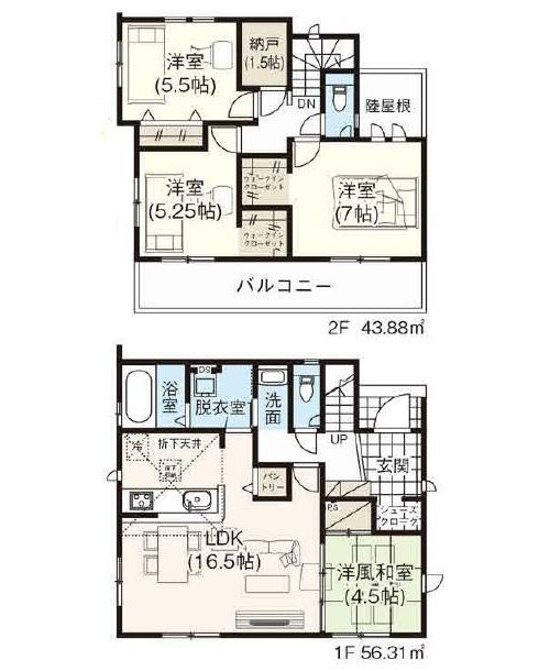 グラファーレ　岡山市中区江並(7期)【仲介手数料無料】の間取り