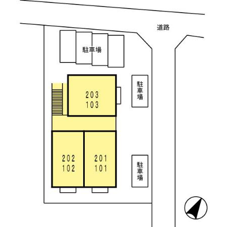 ファミール堀部Ⅲ A棟の区画図