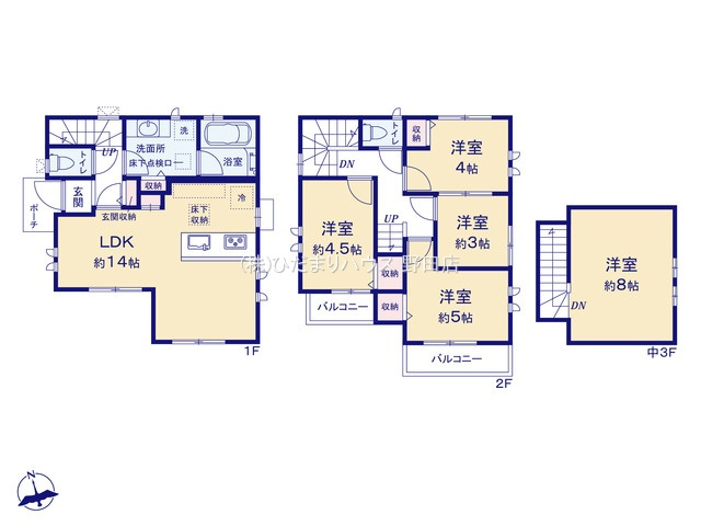 江戸川台第8期　新築戸建　1号棟の間取り|5LDK(^^)嬉しい家具家電付きです♪