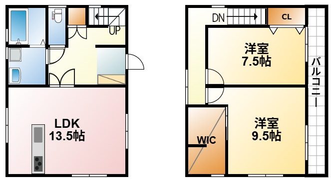 北之幸谷中古住宅の間取り